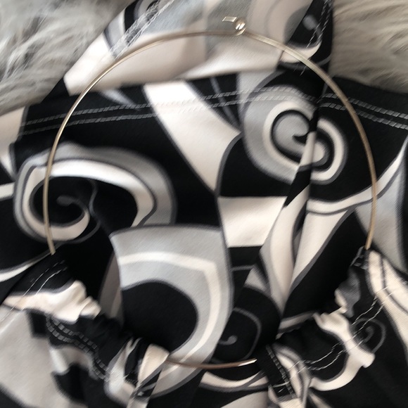 Girls Only Y2K wrap dress with asymmetrical hem and round attached necklace. - Picture 2 of 5